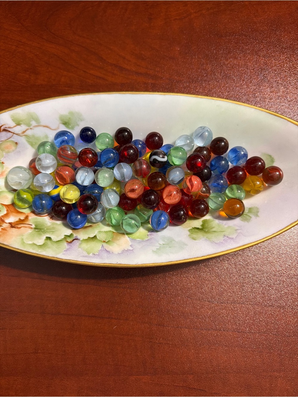 Vintage Mid-Century Mixed Glass Marble Collection in a tie bag. Lot of 86